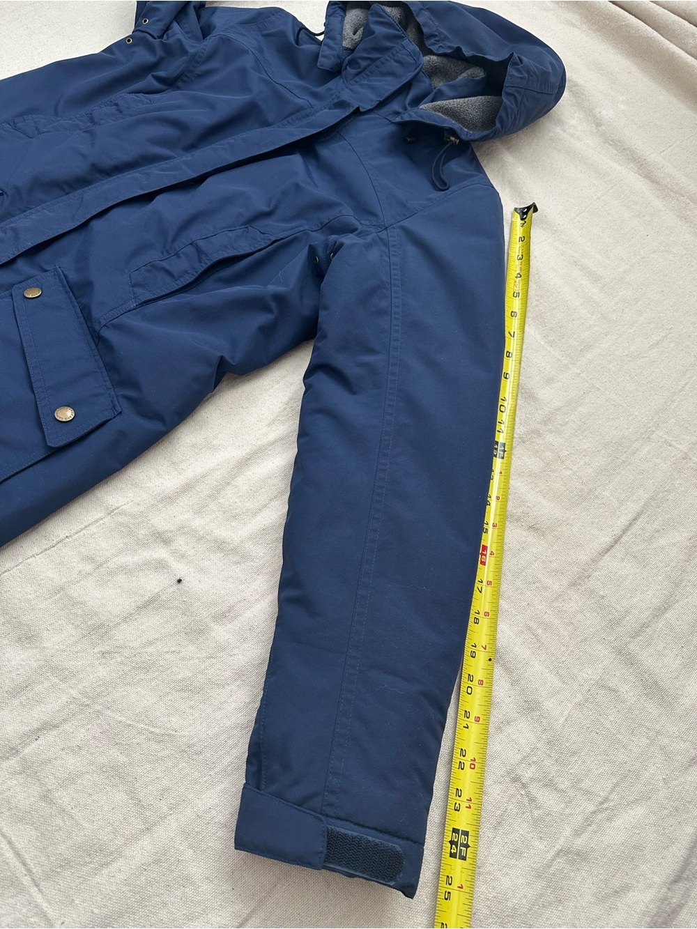 Lands' End Blue Squall Jacket Hooded Thermacheck Fleece Lined Parka XS 2-4 - Picture 7 of 15